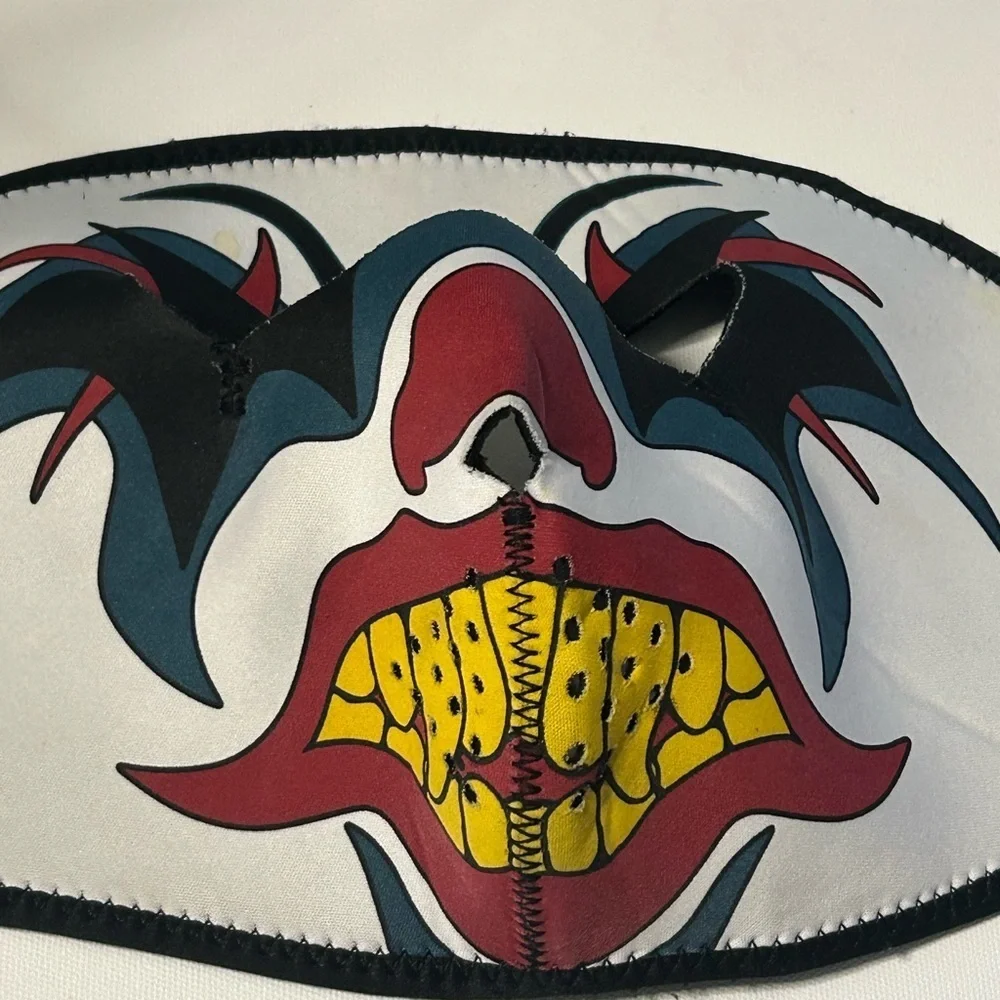 Zan Black and White Face Mask Headgear Motorcycle Evil Clown Joker Face